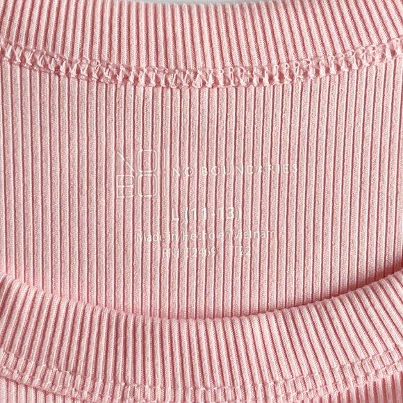 Ribbed High Neck Tank Top, Pink, Juniors, Lightweight - Picture 8 of 9